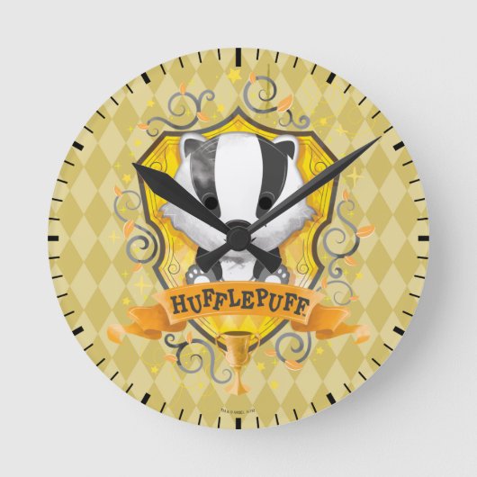 Harry Potter | Charming HUFFLEPUFF™ Wappen Runde Wanduhr (Vorderseite)
