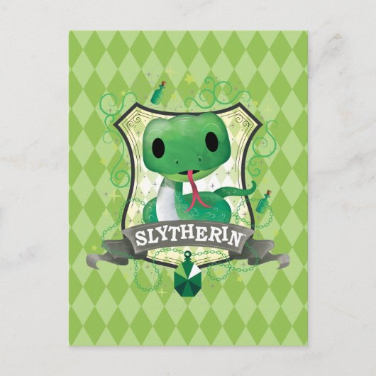 Harry Potter | Charming SLYTHERIN™ Wappen Postkarte (Vorderseite)