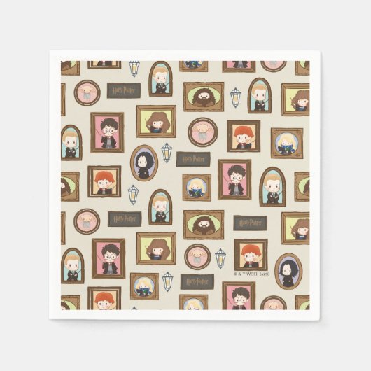 HARRY POTTER™ Chibi-Bilderrahmen-Muster Serviette (Vorderseite)