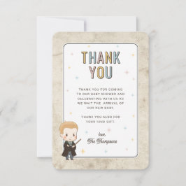 Harry Potter Chibi Draco Malfoy Wizard Baby Shower Dankeskarte