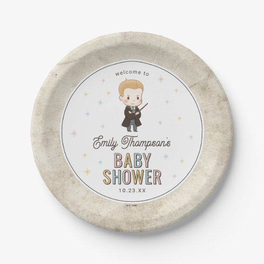Harry Potter Chibi Draco Malfoy Wizard Baby Shower Pappteller (Vorderseite)