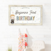 Harry Potter Chibi Draco Malfoy Wizard Birthday Banner (Insitu)
