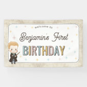 Harry Potter Chibi Draco Malfoy Wizard Birthday Banner (Horizontal)