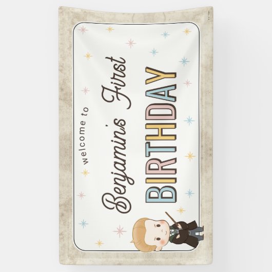 Harry Potter Chibi Draco Malfoy Wizard Birthday Banner (Vertikal)