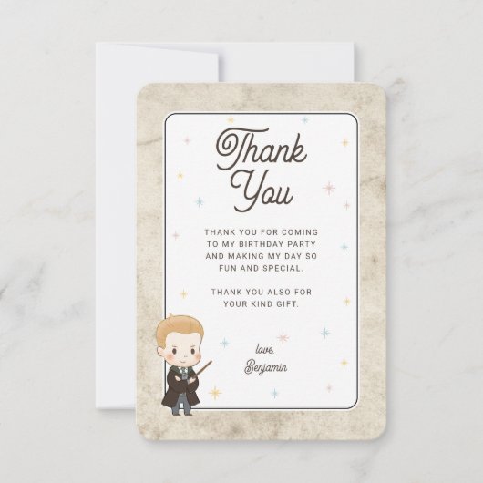 Harry Potter Chibi Draco Malfoy Wizard Birthday Dankeskarte (Vorderseite)