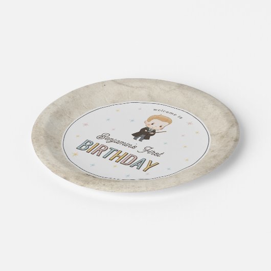 Harry Potter Chibi Draco Malfoy Wizard Birthday Pappteller (Schrägansicht)