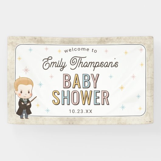 Harry Potter Chibi Draco Malfoy Zauberer Babyparty Banner (Horizontal)