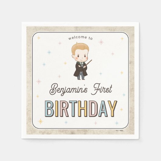 Harry Potter Chibi Draco Malfoy Zauberer Geburtsta Serviette (Vorderseite)