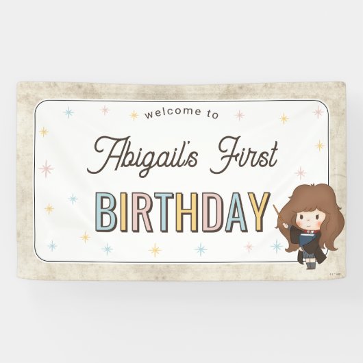 Harry Potter Chibi Hermine Zauberer Geburtstag Banner (Horizontal)
