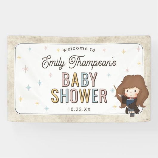 Harry Potter Chibi Hermione Wizard Baby Shower Banner (Horizontal)