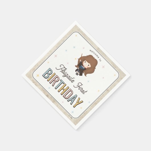 Harry Potter Chibi Hermione Wizard Birthday Serviette (Ecke)