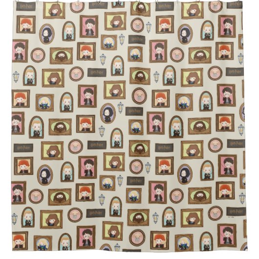 HARRY POTTER™ Chibi Picture Frame Muster Duschvorhang (Vorderseite)