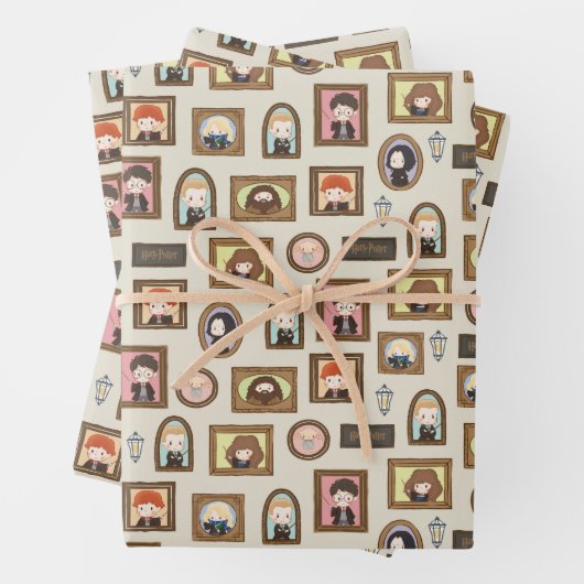 HARRY POTTER™ Chibi Picture Frame Muster Geschenkpapier Set (Beispiel)