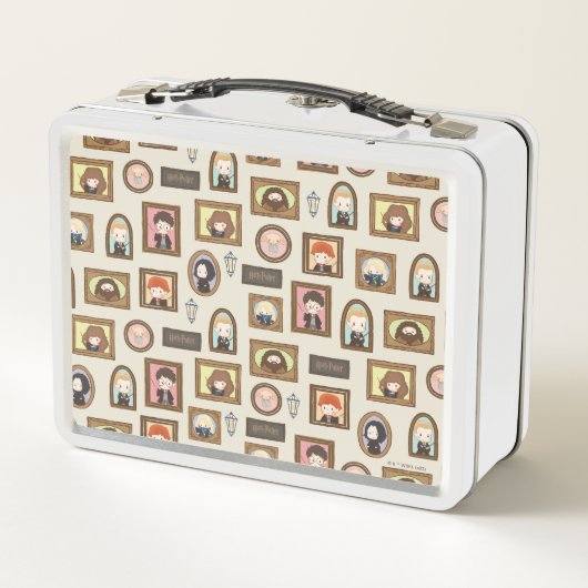 HARRY POTTER™ Chibi Picture Frame Muster Metall Brotdose (Rückseite)