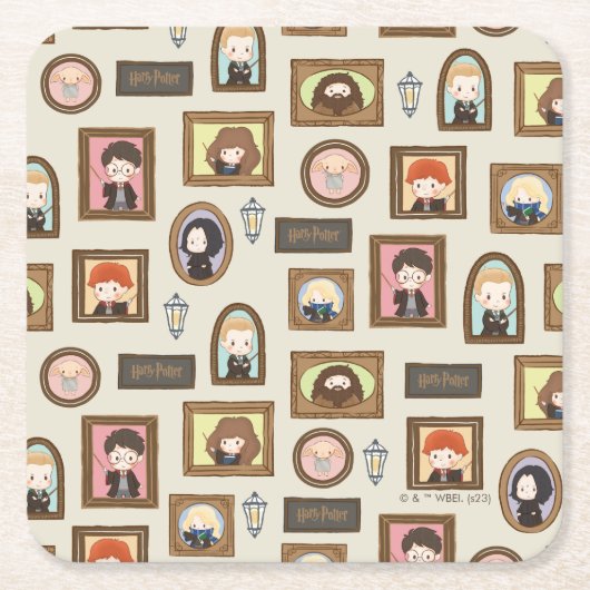 HARRY POTTER™ Chibi Picture Frame Muster Rechteckiger Pappuntersetzer (Vorderseite)