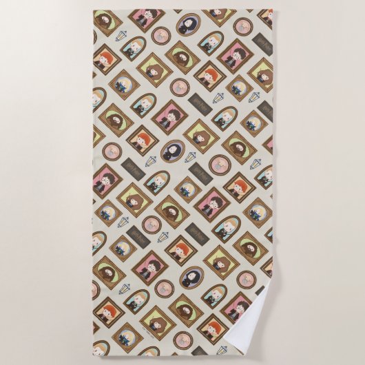 HARRY POTTER™ Chibi Picture Frame Muster Strandtuch (Vorderseite)