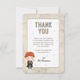 Harry Potter Chibi Ron Weasley Wizard Baby Shower Dankeskarte