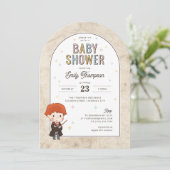 Harry Potter Chibi Ron Weasley Wizard Baby Shower Einladung (Stehend Vorderseite)