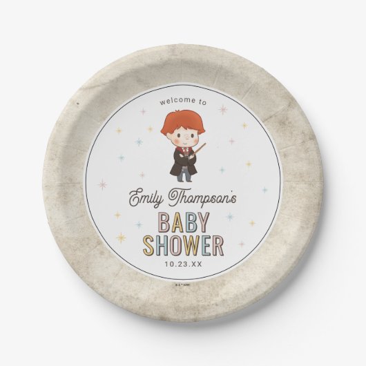 Harry Potter Chibi Ron Weasley Wizard Baby Shower Pappteller (Vorderseite)