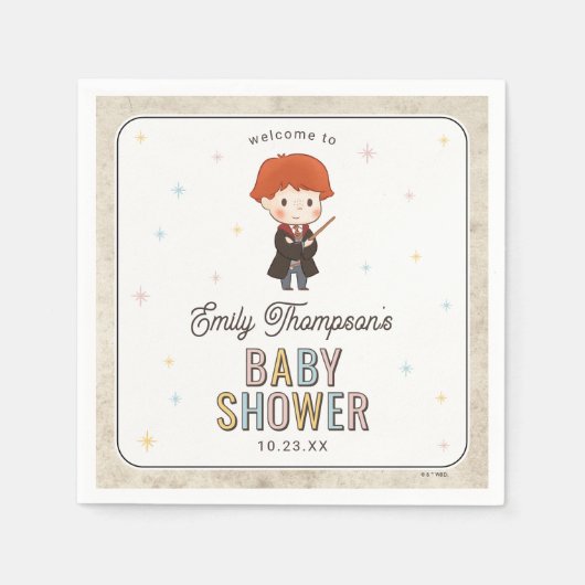 Harry Potter Chibi Ron Weasley Wizard Baby Shower Serviette (Vorderseite)