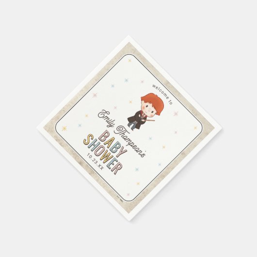 Harry Potter Chibi Ron Weasley Wizard Baby Shower Serviette (Ecke)
