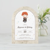 Harry Potter | Chibi Ron Weasley Wizard Birthday Einladung (Stehend Vorderseite)