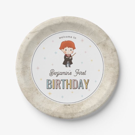 Harry Potter Chibi Ron Weasley Wizard Birthday Pappteller (Vorderseite)
