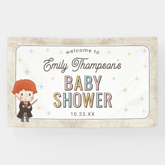 Harry Potter Chibi Ron Weasley Zauberer Babyparty Banner (Horizontal)