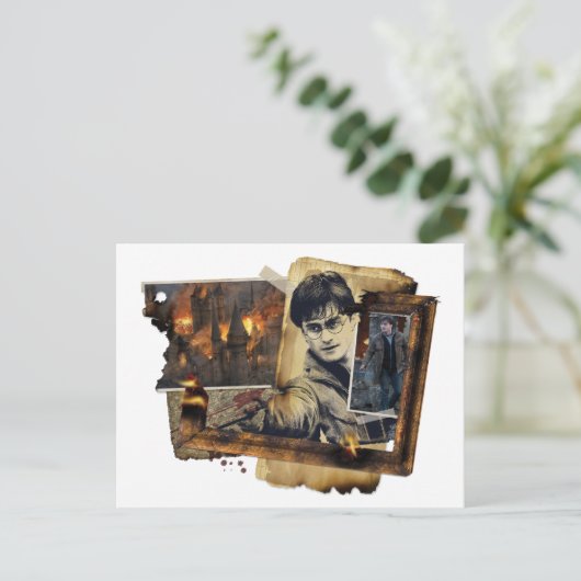 Harry Potter Collage Postkarte (Stehend Vorderseite)