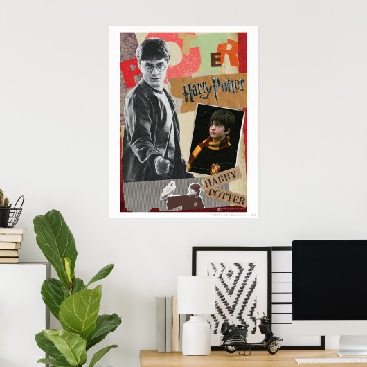 Harry Potter damals und heute Poster (Heimbüro)