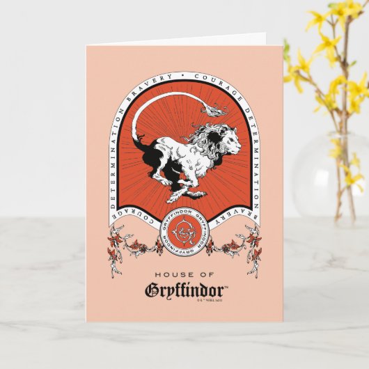 HARRY POTTER™ | Delicate Sketch GRYFFINDOR™ Wappen Karte (Gelbe Blume)