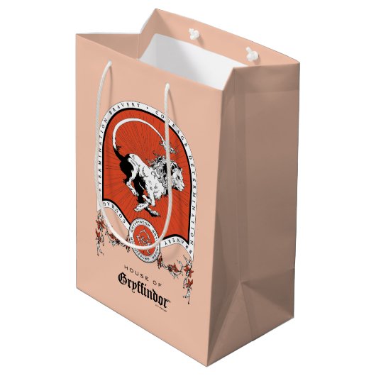 HARRY POTTER™ | Delicate Sketch GRYFFINDOR™ Wappen Mittlere Geschenktüte (Rückseite Schrägansicht)