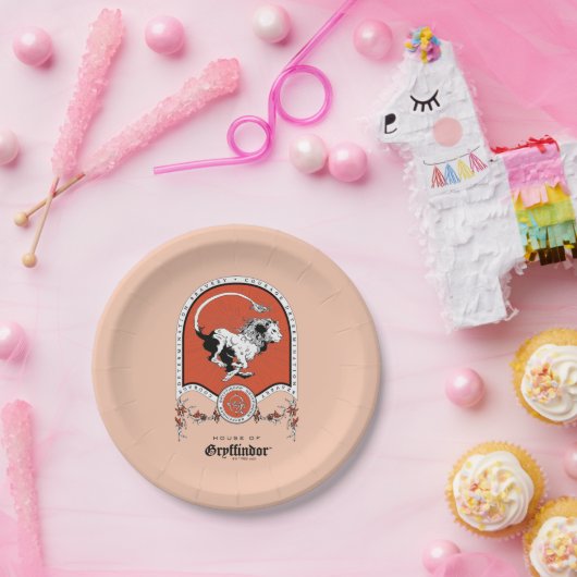 HARRY POTTER™ | Delicate Sketch GRYFFINDOR™ Wappen Pappteller (Party)