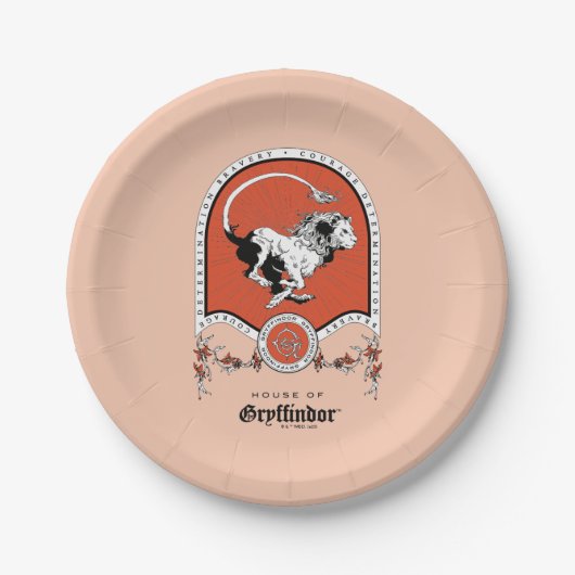 HARRY POTTER™ | Delicate Sketch GRYFFINDOR™ Wappen Pappteller (Vorderseite)