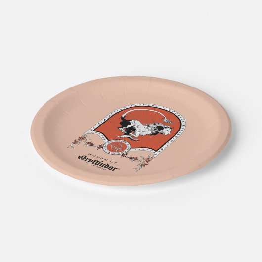 HARRY POTTER™ | Delicate Sketch GRYFFINDOR™ Wappen Pappteller (Schrägansicht)