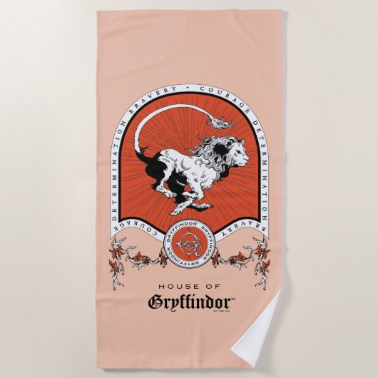 HARRY POTTER™ | Delicate Sketch GRYFFINDOR™ Wappen Strandtuch (Vorderseite)