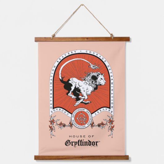 HARRY POTTER™ | Delicate Sketch GRYFFINDOR™ Wappen Wandteppich Mit Holzrahmen (Vorderseite)