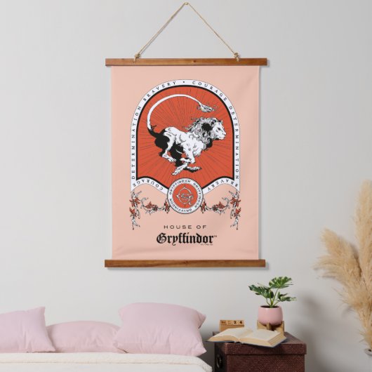 HARRY POTTER™ | Delicate Sketch GRYFFINDOR™ Wappen Wandteppich Mit Holzrahmen (Schlafzimmer)