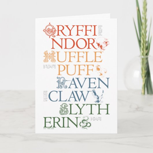 HARRY POTTER™ | Delicate Sketch HOGWARTS™ Houses Karte (Vorderseite)