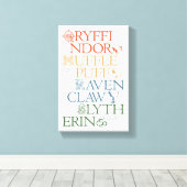 HARRY POTTER™ | Delicate Sketch HOGWARTS™ Houses Leinwanddruck (Insitu (Holzboden))