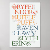 HARRY POTTER™ | Delicate Sketch HOGWARTS™ Houses Poster (Vorne)