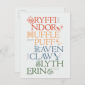 HARRY POTTER™ | Delicate Sketch HOGWARTS™ Houses Postkarte (Vorne/Hinten)