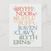 HARRY POTTER™ | Delicate Sketch HOGWARTS™ Houses Postkarte (Vorderseite)