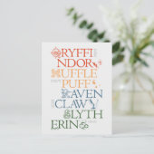 HARRY POTTER™ | Delicate Sketch HOGWARTS™ Houses Postkarte (Stehend Vorderseite)