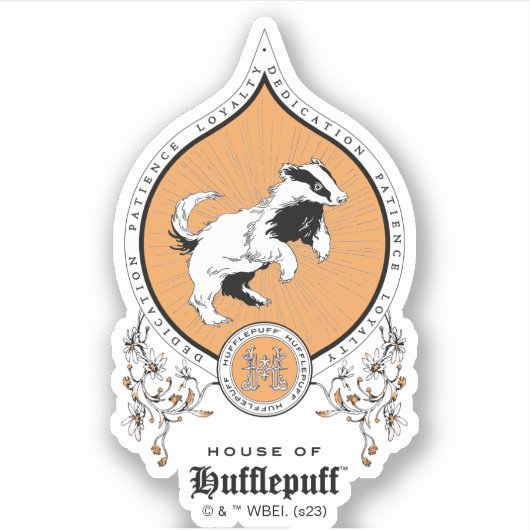HARRY POTTER™ | Delicate Sketch HUFFLEPUFF™ Wappen Aufkleber (Vorderseite)