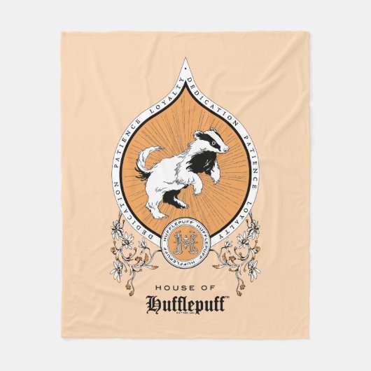 HARRY POTTER™ | Delicate Sketch HUFFLEPUFF™ Wappen Fleecedecke (Vorderseite)