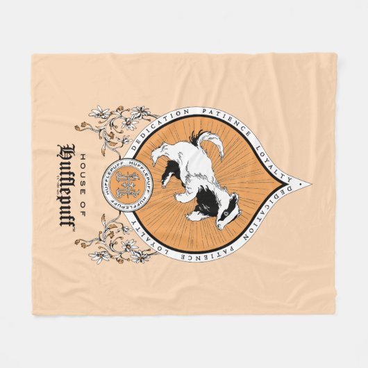 HARRY POTTER™ | Delicate Sketch HUFFLEPUFF™ Wappen Fleecedecke (Vorderseite (Horizontal))