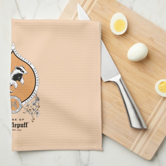 HARRY POTTER™ | Delicate Sketch HUFFLEPUFF™ Wappen Geschirrtuch (Viertel Falte)