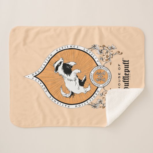 HARRY POTTER™ | Delicate Sketch HUFFLEPUFF™ Wappen Sherpadecke (Vorderseite (Horizontal))