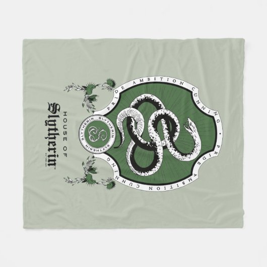 HARRY POTTER™ | Delikates Sketch SLYTHERIN™ Wappen Fleecedecke (Vorderseite (Horizontal))